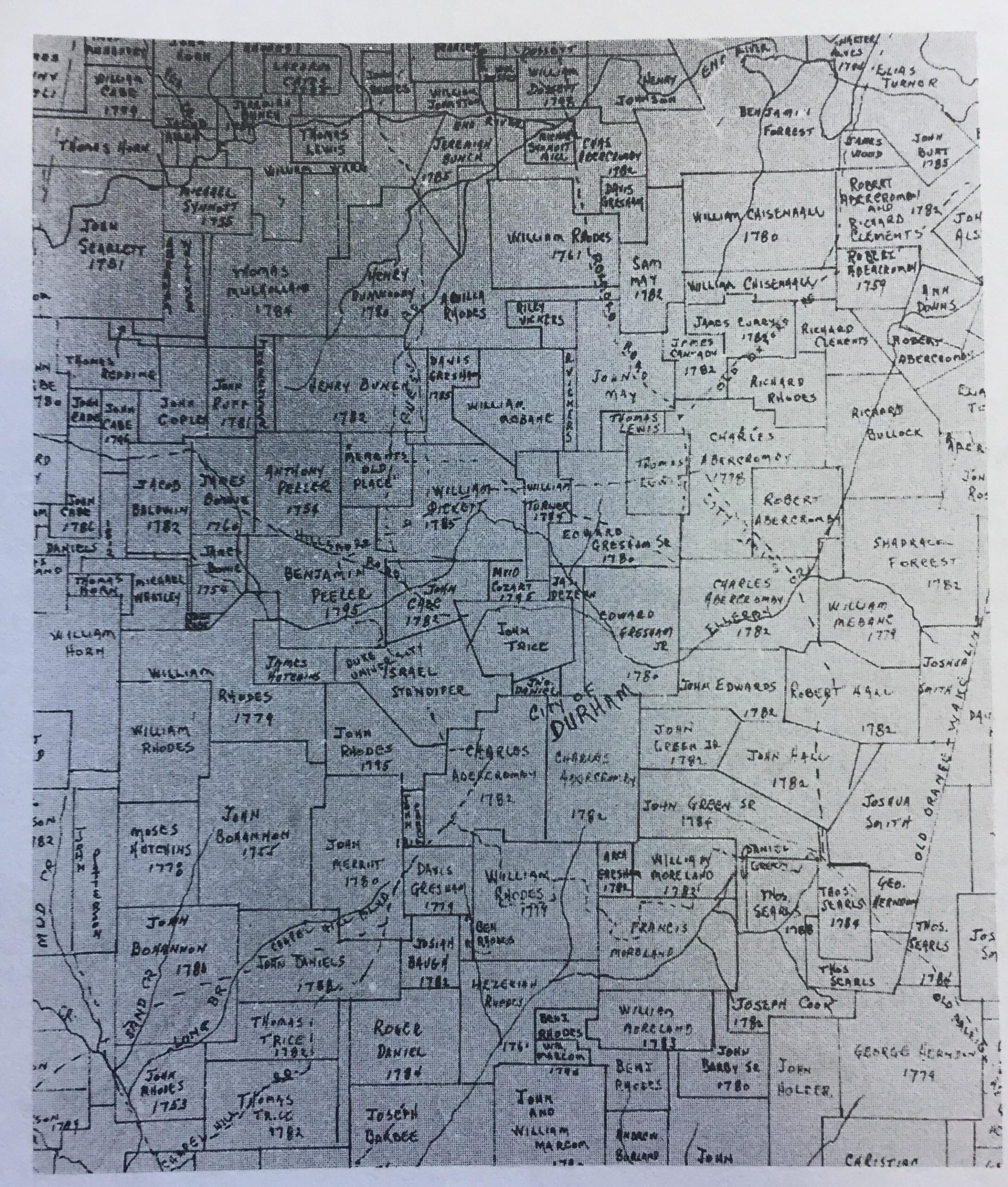 Durham Co Land Grant Map