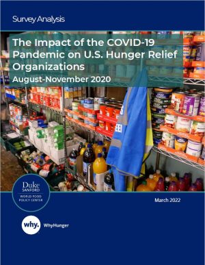 Report cover - COVID impact on Hunger Relief Organizations