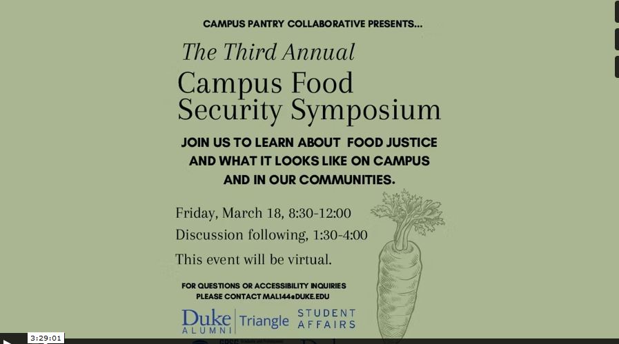 Duke Campus Food Security Symposium